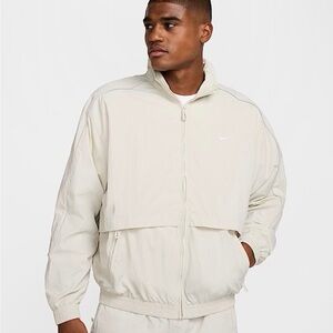 Nike Sportswear Solo Woven Zip Track Jacket Mens L-Tall Light Bone FB8622-072